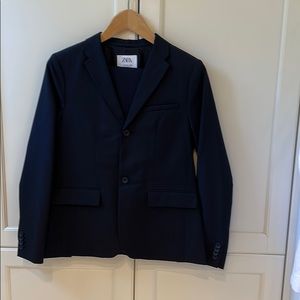 Boys 13 14 navy Zara slim fit suit